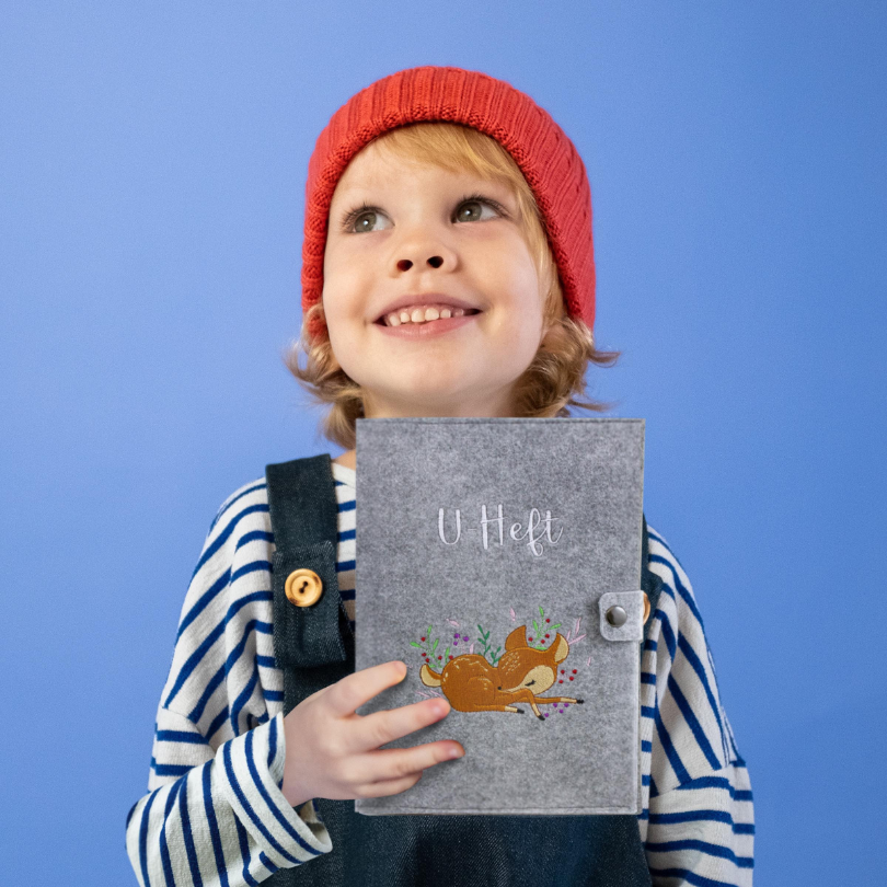 Rehkitz U-Heft und Impfpasshülle aus Filz Ohne Personalisierung