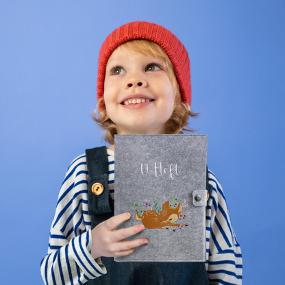 Rehkitz U-Heft und Impfpasshülle aus Filz Ohne Personalisierung