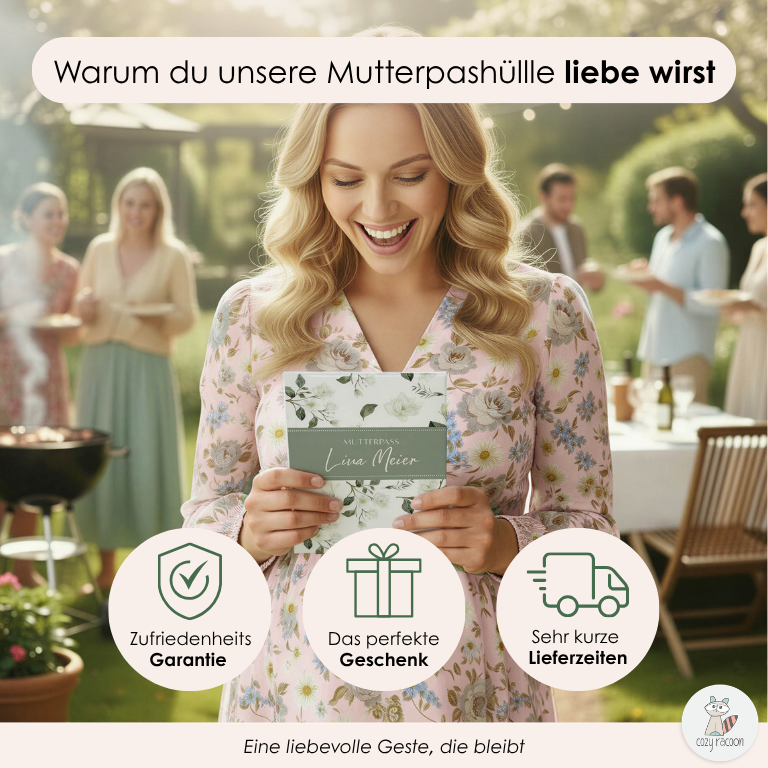 Weiße Blüten Mutterpasshülle Mit Personalisierung