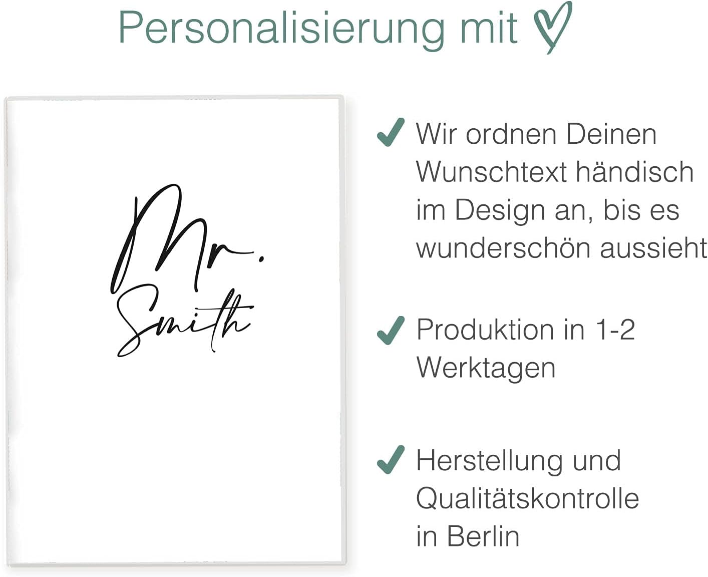 Mr. Reisepasshülle für Erwachsene und Kinder Mit Namen