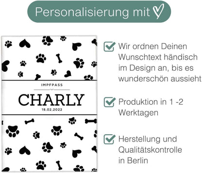 Charly Wilhelm Fell Impfpasshülle für Tiere Mit Namen