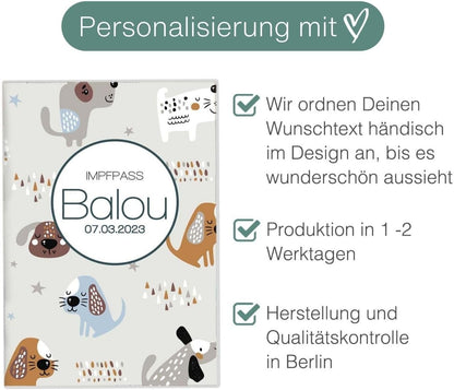Balou Wilhelm Fell Impfpasshülle für Tiere Mit Namen