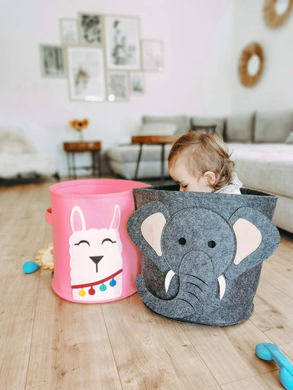 Elefant | Aufbewahrungsbox aus Filz | Langlebige Box zur Aufbewahrung von Spielzeug, Kleidung oder Kuscheltieren