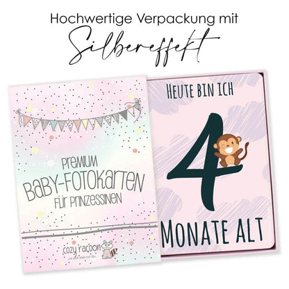 40 Baby Meilenstein-Karten für Mädchen mit hochwertiger Verpackung