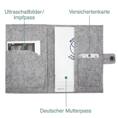 Elefant Mutterpasshülle aus Filz Mit Personalisierung