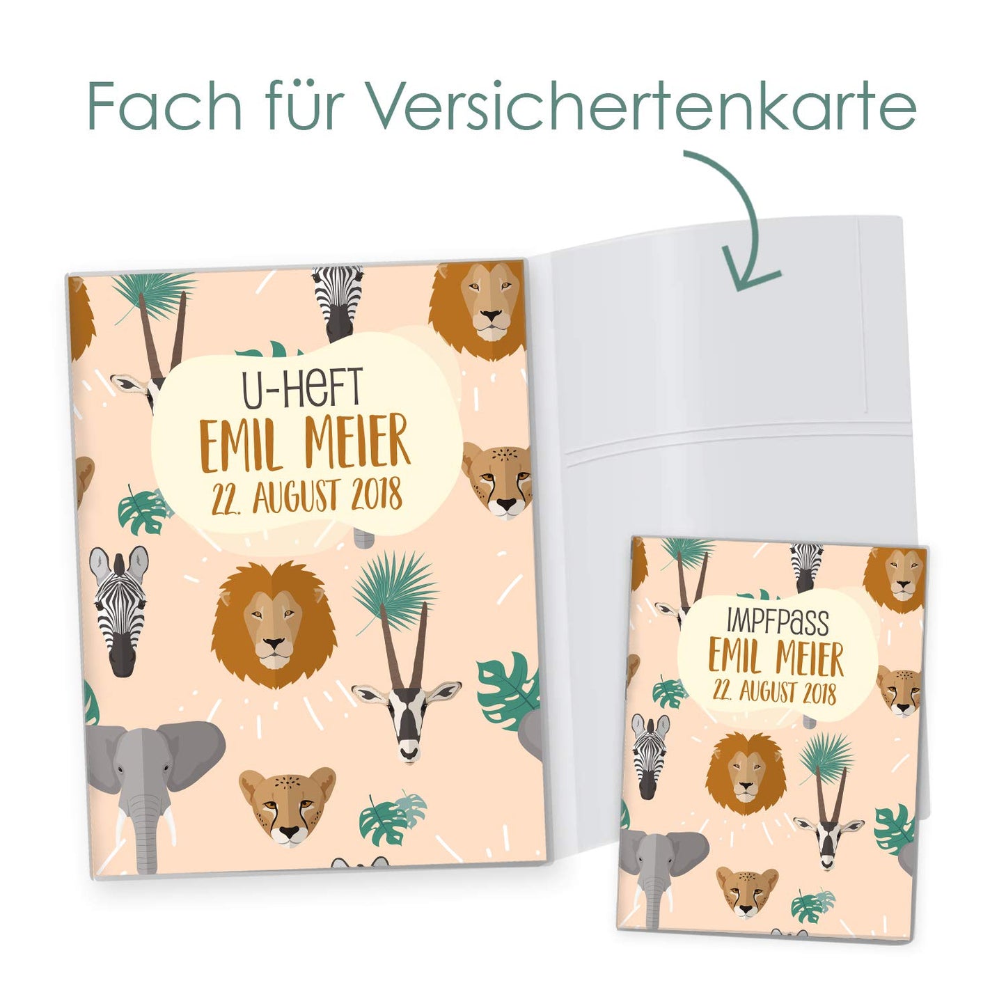 Safari U-Heft und Impfpasshülle Mit Personalisierung