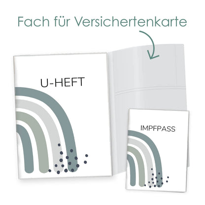 Regenbogen Jadegrün U-Heft und Impfpasshülle Ohne Personalisierung