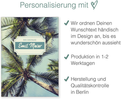 Holiday Sky Reisepasshülle für Erwachsene und Kinder Mit Namen