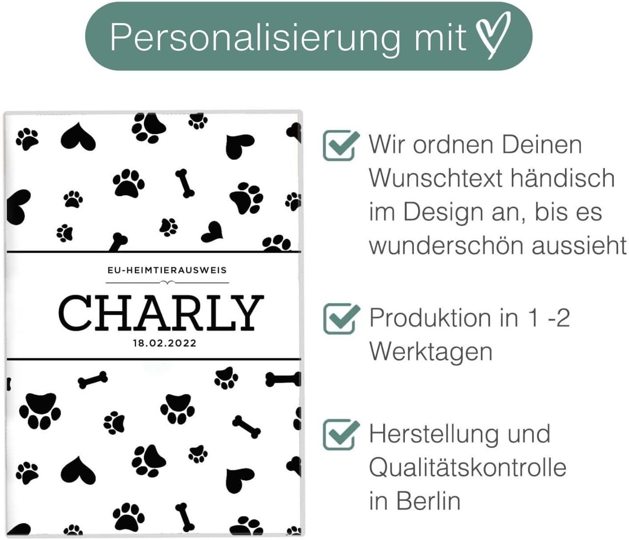 Charly Wilhelm Fell EU-Heimtierausweis für Tiere Mit Namen