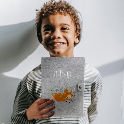 Rehkitz U-Heft und Impfpasshülle aus Filz Ohne Personalisierung