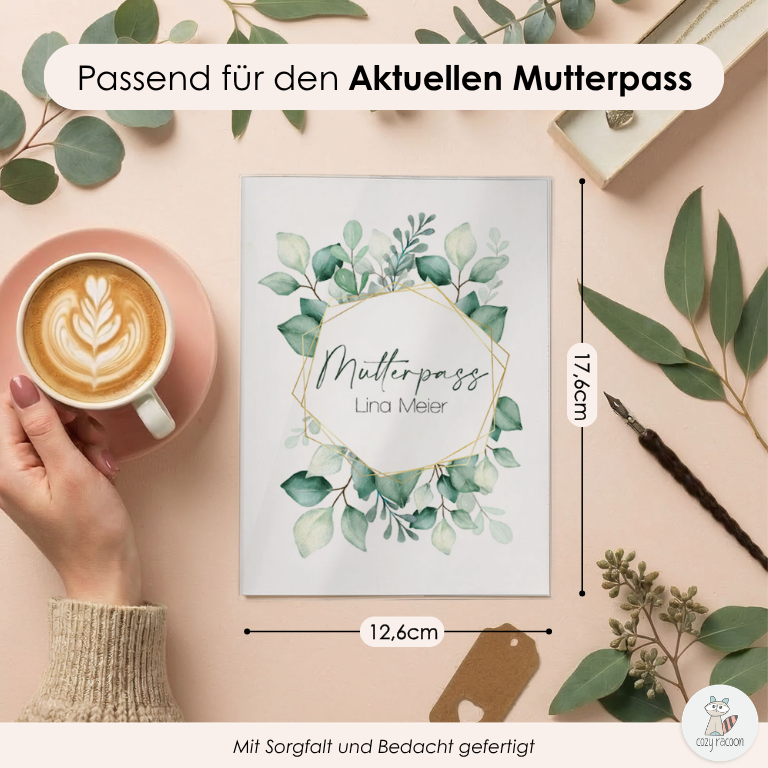 Weiße Blüten Mutterpasshülle Mit Personalisierung