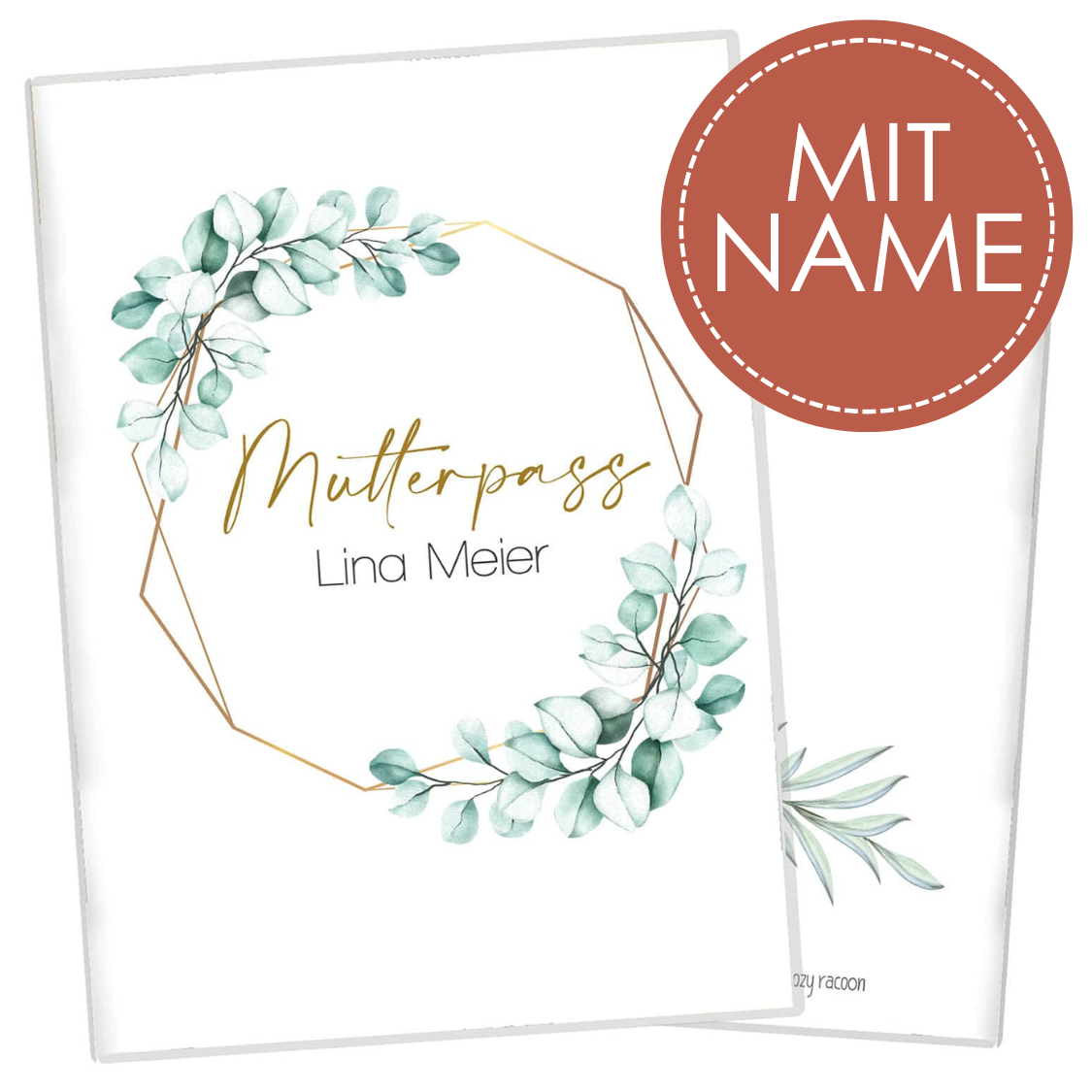 Eukalyptus Mutterpasshülle Mit Personalisierung