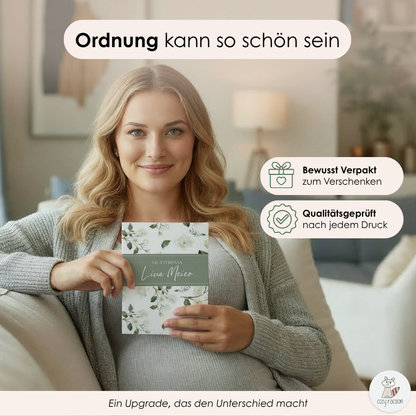 Weiße Blüten Mutterpasshülle Mit Personalisierung