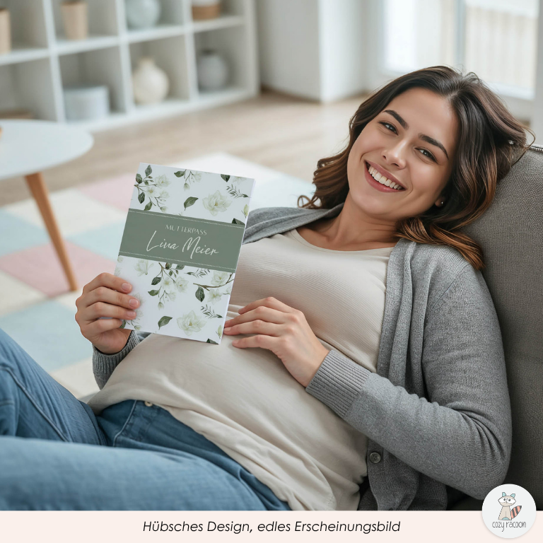 Weiße Blüten Mutterpasshülle Mit Personalisierung