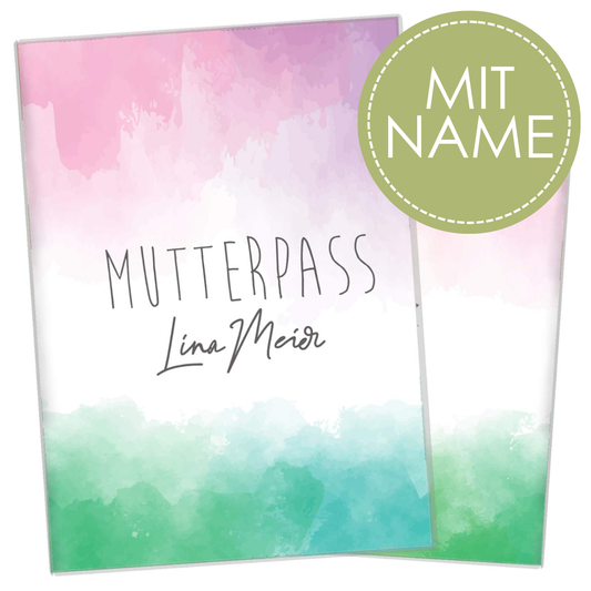 Watercolor 3 Mutterpasshülle Mit Personalisierung