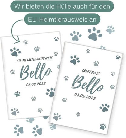 Pfote Blau Wilhelm Fell Impfpasshülle für Tiere Mit Namen