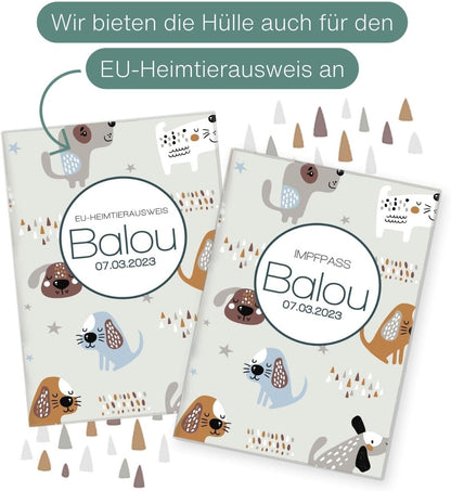 Balou Wilhelm Fell Impfpasshülle für Tiere Mit Namen
