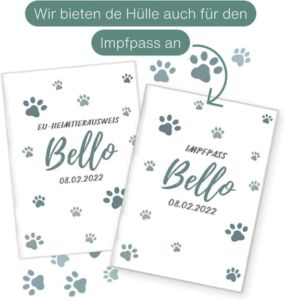 Pfote Blau Wilhelm Fell EU-Heimtierausweis für Tiere Mit Namen