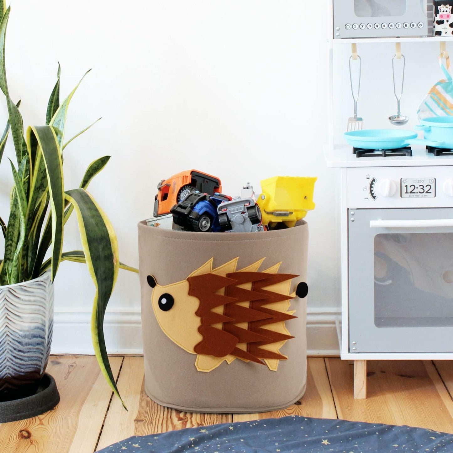 Igel | Aufbewahrungsbox aus Filz | Langlebige Box zur Aufbewahrung von Spielzeug, Kleidung oder Kuscheltieren