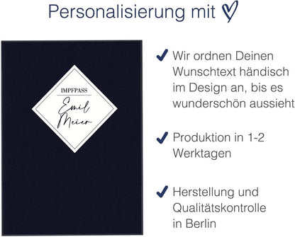 Dark Blue Personalisierbare Impfpasshülle für Erwachsene und Kinder
