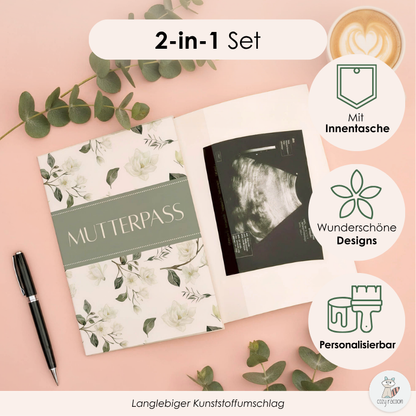 Weiße Blüten Mutterpasshülle Ohne Personalisierung