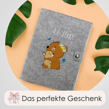 Bären U-Heft und Impfpasshülle aus Filz Ohne Personalisierung