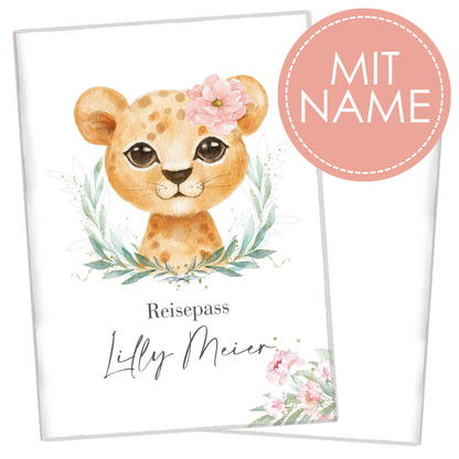 Löwen Mädchen Reisepasshülle für Kinder Mit Personalisierung