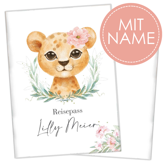 Löwen Mädchen Reisepasshülle für Kinder Mit Personalisierung