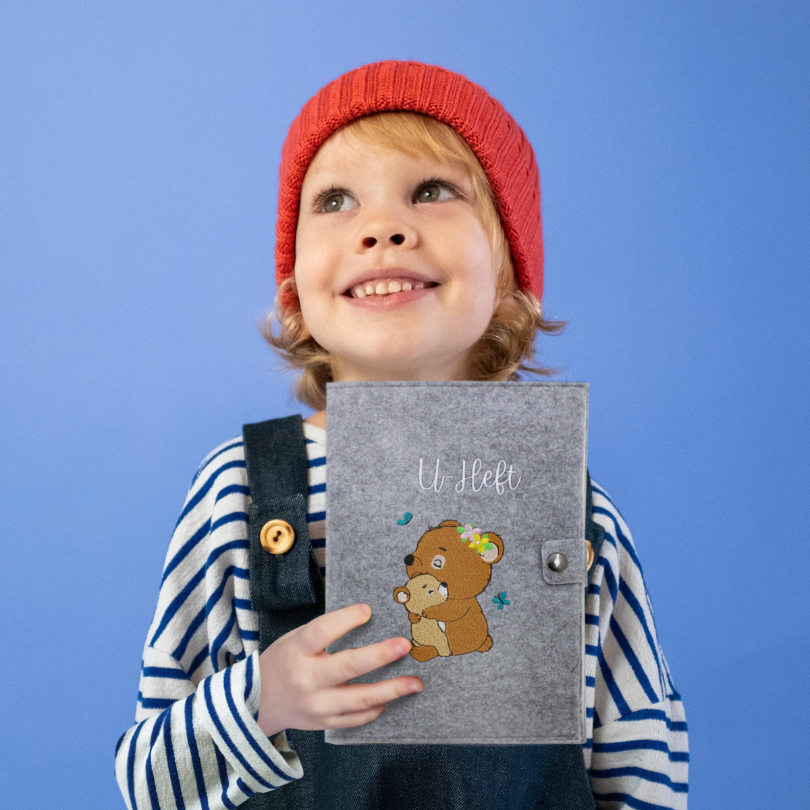 Bären U-Heft und Impfpasshülle aus Filz Ohne Personalisierung