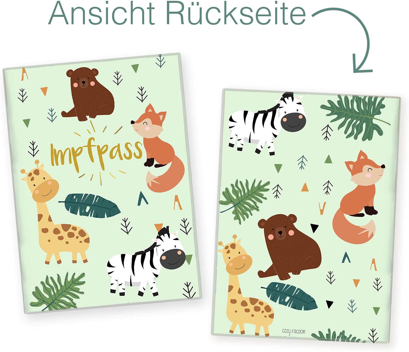 Zebra & Giraffe Impfpasshülle für Erwachsene und Kinder