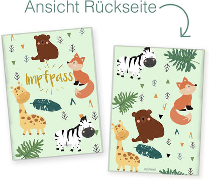 Zebra & Giraffe Impfpasshülle für Erwachsene und Kinder