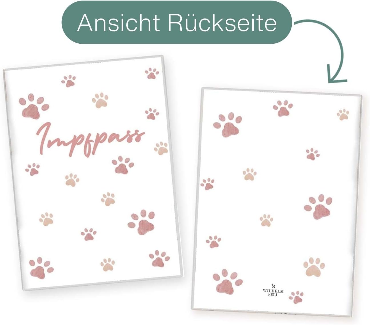 Pfote Rosa Wilhelm Fell Impfpasshülle für Tiere