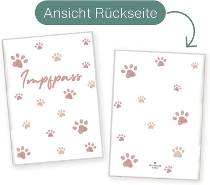 Pfote Rosa Wilhelm Fell Impfpasshülle für Tiere