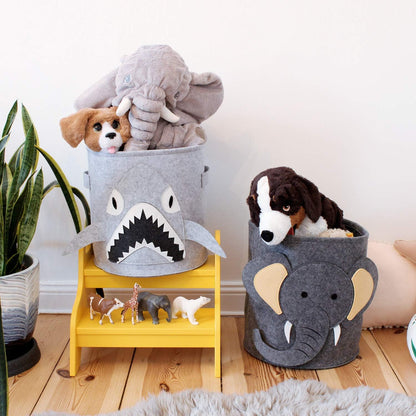 Elefant | Aufbewahrungsbox aus Filz | Langlebige Box zur Aufbewahrung von Spielzeug, Kleidung oder Kuscheltieren
