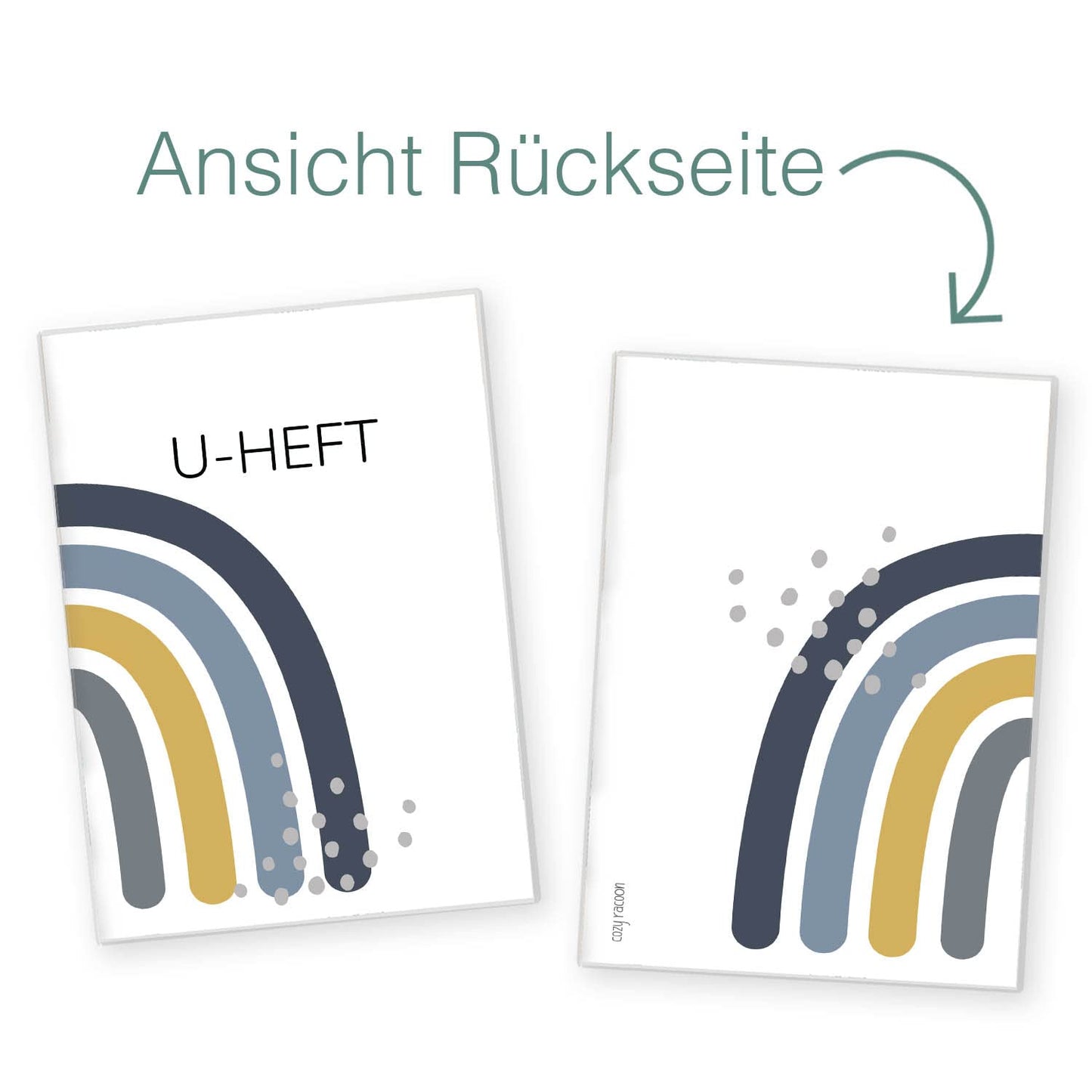 Regenbogen Blau U-Heft und Impfpasshülle Ohne Personalisierung