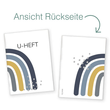 Regenbogen Blau U-Heft und Impfpasshülle Ohne Personalisierung