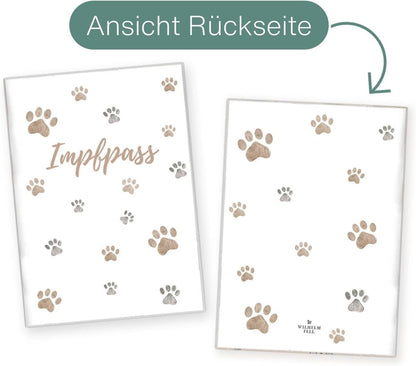 Pfote Beige Wilhelm Fell Impfpasshülle für Tiere