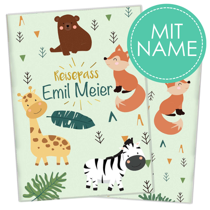 Zebra & Giraffe Reisepasshülle für Kinder Mit Personalisierung
