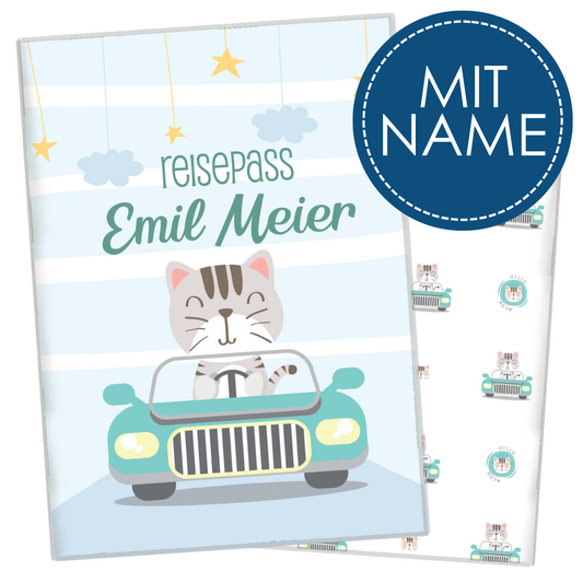 Cat Reisepasshülle für Kinder Mit Personalisierung