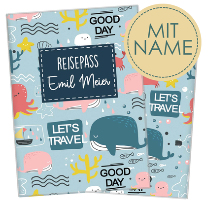 Ocean Reisepasshülle für Kinder Mit Personalisierung