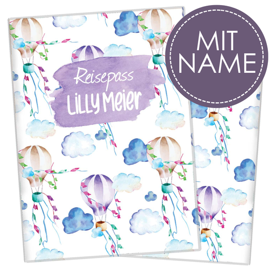 Heißluftballon Reisepasshülle für Kinder Mit Personalisierung