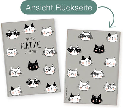Katze Wilhelm Fell Impfpasshülle für Tiere Mit Namen