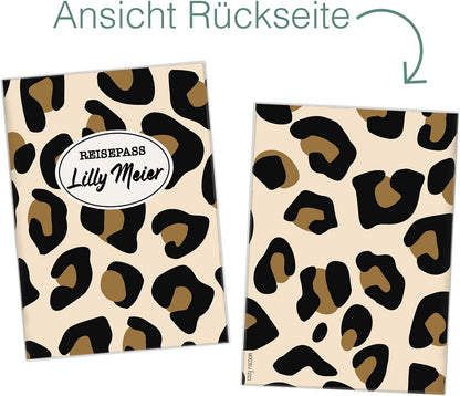 Animal Print Reisepasshülle für Erwachsene und Kinder Mit Namen