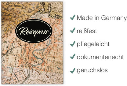 Karte Reisepasshülle für Erwachsene und Kinder