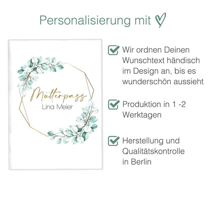 Eukalyptus Mutterpasshülle Mit Personalisierung