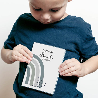 Regenbogen Jadegrün U-Heft und Impfpasshülle Mit Personalisierung