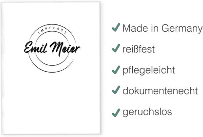 Clear White Personalisierbare Impfpasshülle für Erwachsene und Kinder