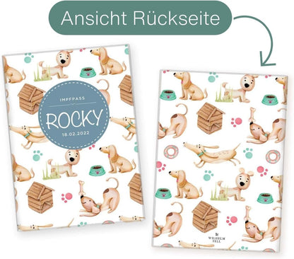 Rocky Wilhelm Fell Impfpasshülle für Tiere Mit Namen
