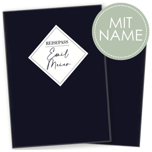 Dark Blue Reisepasshülle für Erwachsene und Kinder Mit Namen