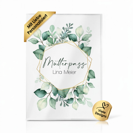 Green Leaves Mutterpasshülle Mit Personalisierung